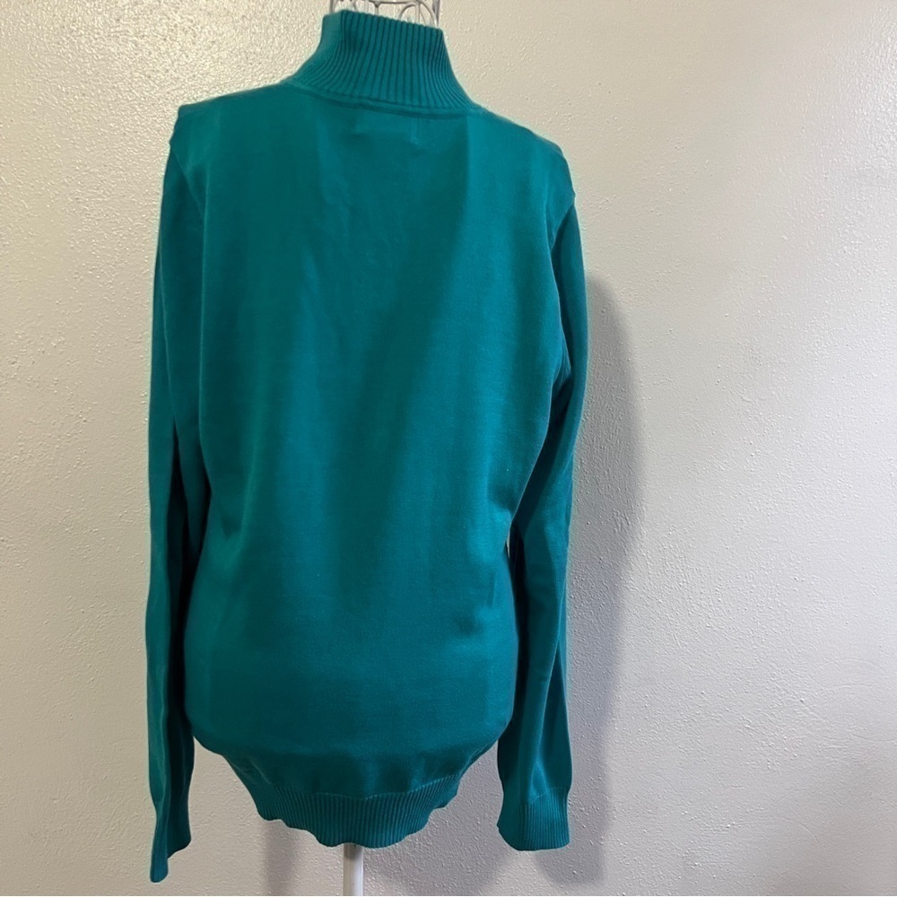 Foxcroft deep turquoise sweater, 100% supima cotton. Sz L. Preowned. EUC. - Picture 7 of 9